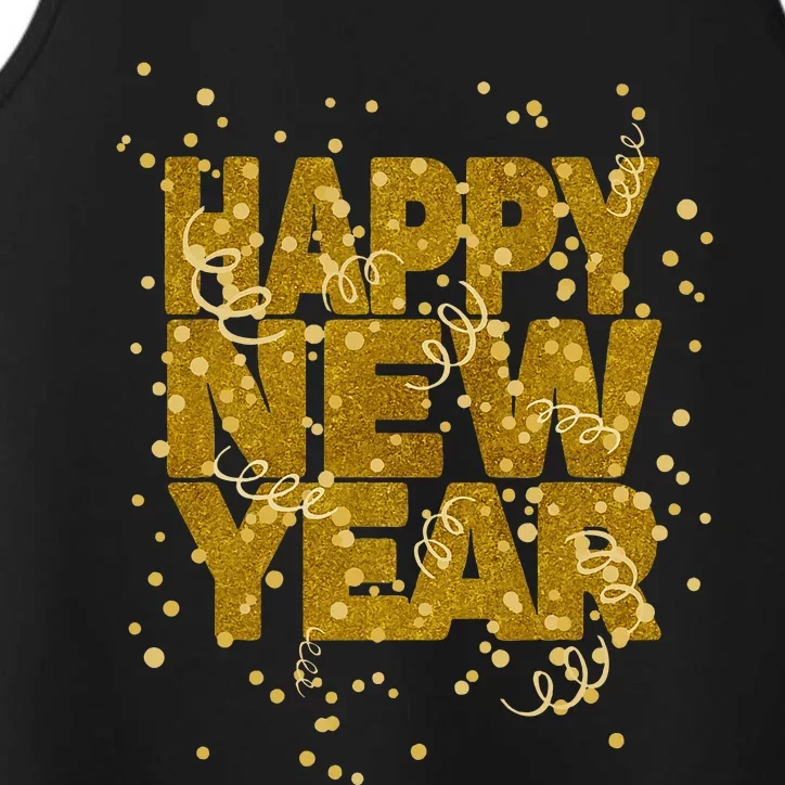 Happy New Year NYE Party  Funny New Years Eve Confetti Performance Tank