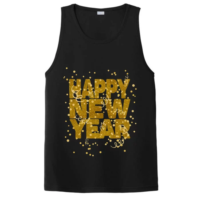 Happy New Year NYE Party  Funny New Years Eve Confetti Performance Tank