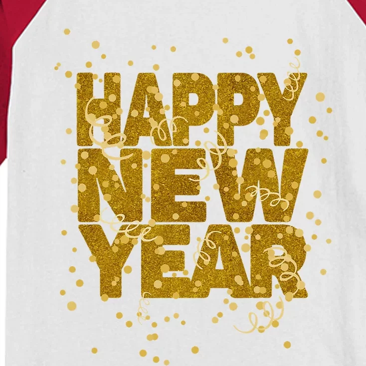 Happy New Year NYE Party  Funny New Years Eve Confetti Kids Colorblock Raglan Jersey