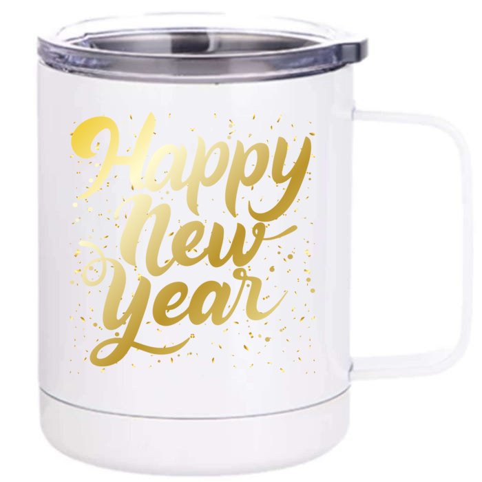 Happy New Year New Year New Party 2024 Cool Gift Front & Back 12oz Stainless Steel Tumbler Cup