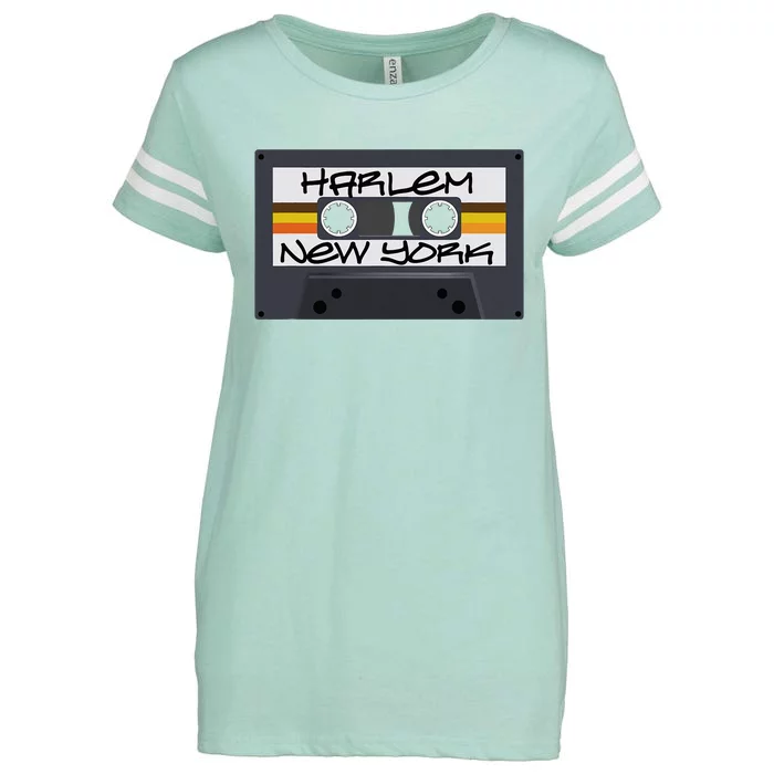 Harlem New York Cassette Tape Enza Ladies Jersey Football T-Shirt