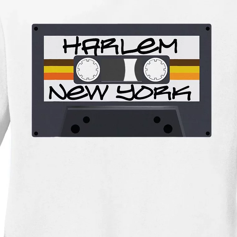 Harlem New York Cassette Tape Ladies Long Sleeve Shirt