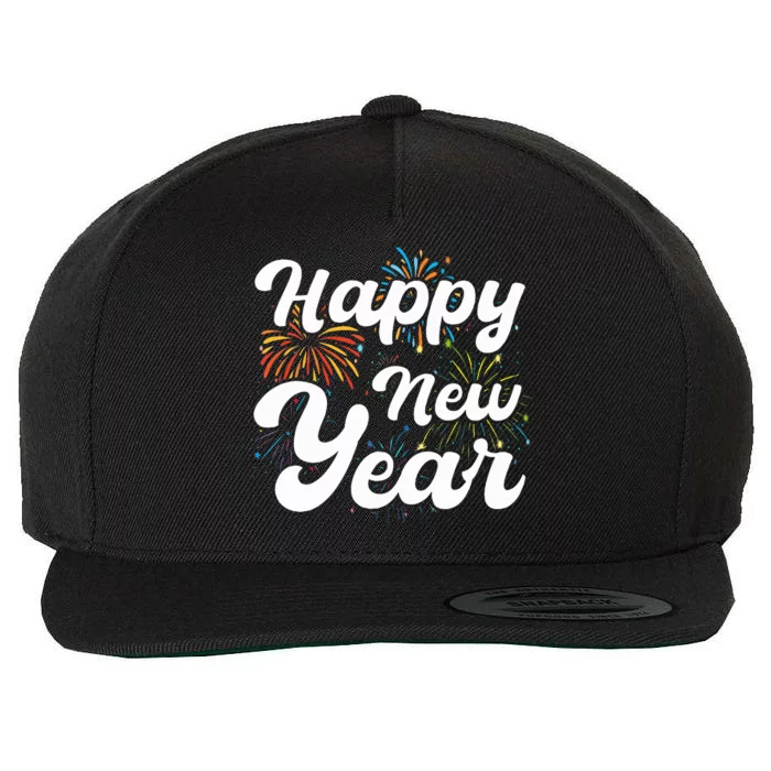 happy new year new year new party 2024 Wool Snapback Cap