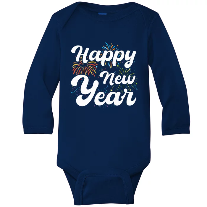 happy new year new year new party 2024 Baby Long Sleeve Bodysuit