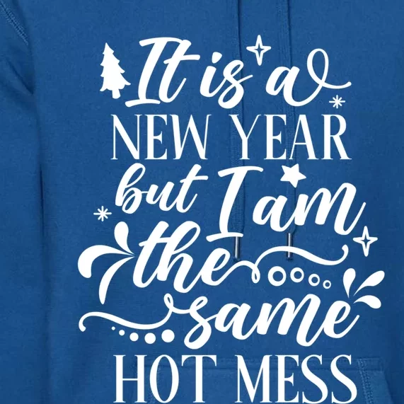 Hilarious New Year Funny Joke Same Hot Mess Cute Gift Premium Hoodie