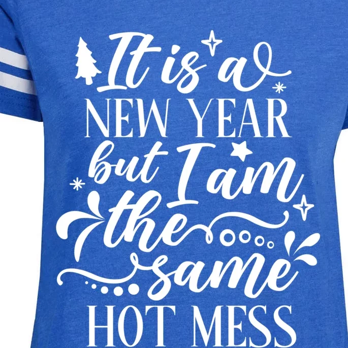 Hilarious New Year Funny Joke Same Hot Mess Cute Gift Enza Ladies Jersey Football T-Shirt