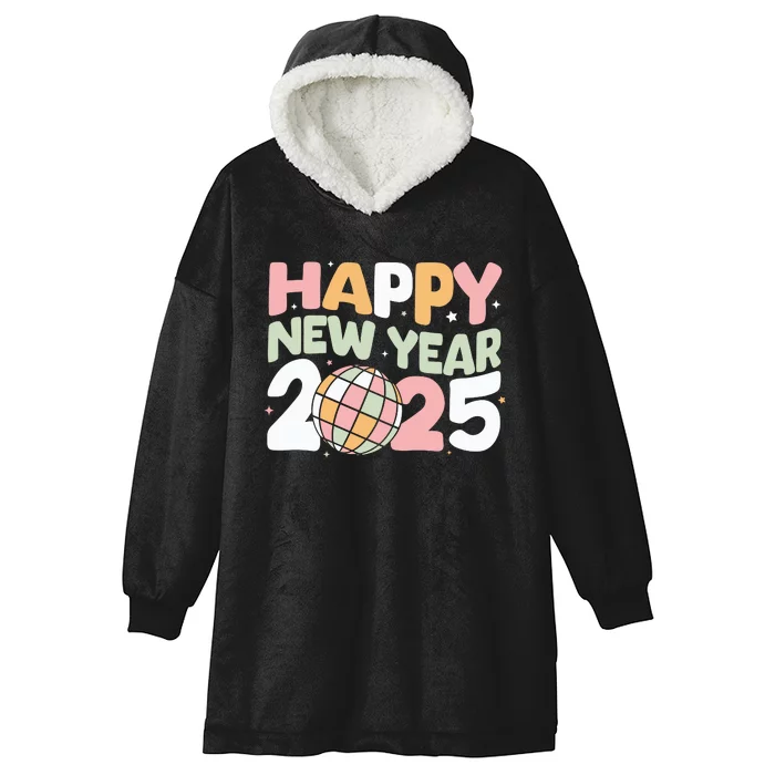 Happy New Year 2025 Holiday Hooded Wearable Blanket