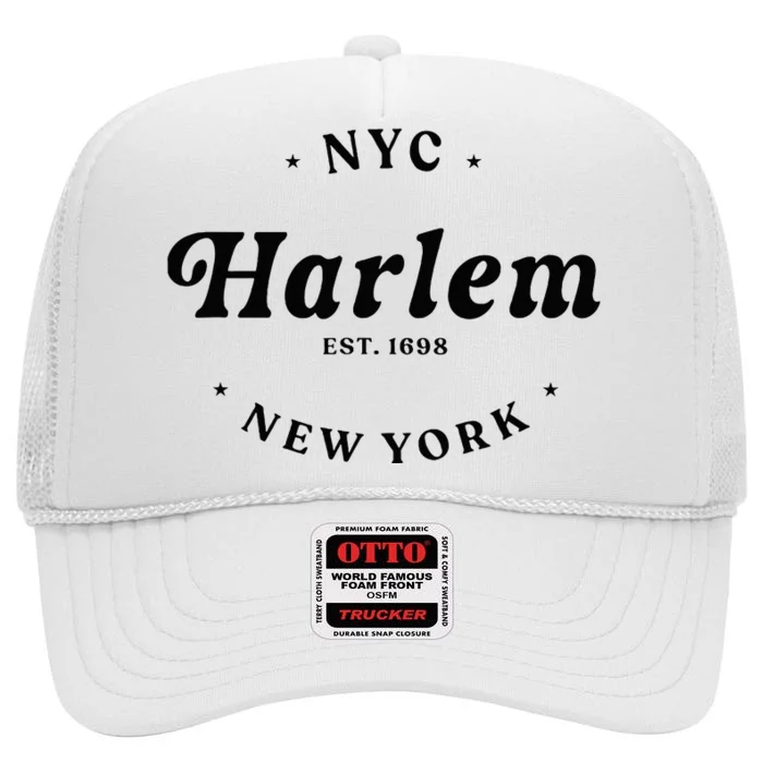 Harlem New York City Nyc Women Retro Harlem High Crown Mesh Trucker Hat