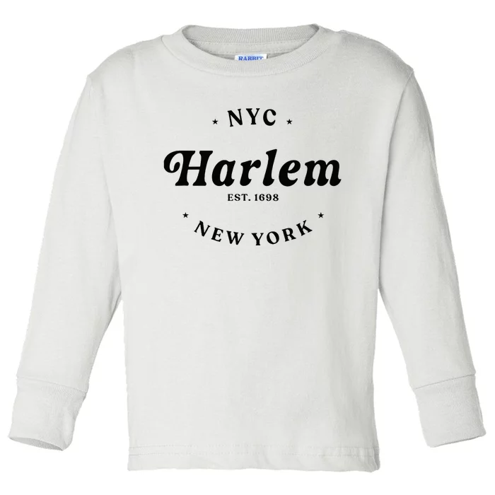 Harlem New York City Nyc Women Retro Harlem Toddler Long Sleeve Shirt