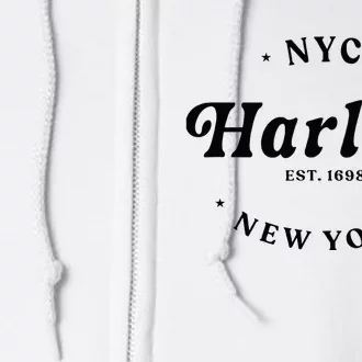 Harlem New York City Nyc Women Retro Harlem Full Zip Hoodie