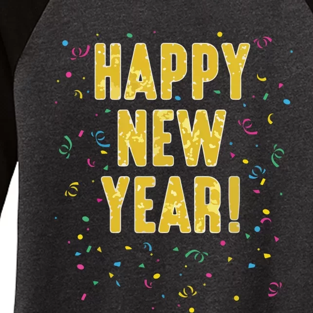 Happy New Year Women's Tri-Blend 3/4-Sleeve Raglan Shirt