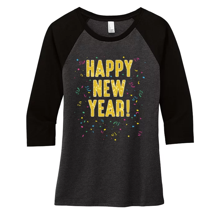 Happy New Year Women's Tri-Blend 3/4-Sleeve Raglan Shirt