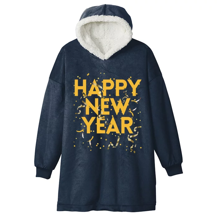 Happy New Year NYE Party Funny New Years Eve Confetti Hooded Wearable Blanket