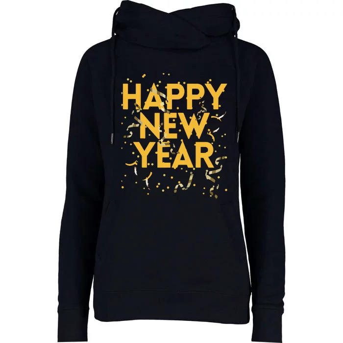 Happy New Year NYE Party Funny New Years Eve Confetti Womens Funnel Neck Pullover Hood