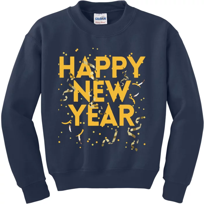 Happy New Year NYE Party Funny New Years Eve Confetti Kids Sweatshirt