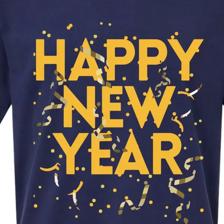 Happy New Year NYE Party Funny New Years Eve Confetti Sueded Cloud Jersey T-Shirt