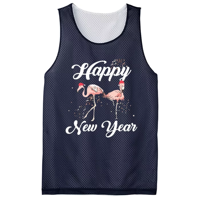 Happy New Year Outfit Gift For Flamingo Lover New Years Day Mesh Reversible Basketball Jersey Tank