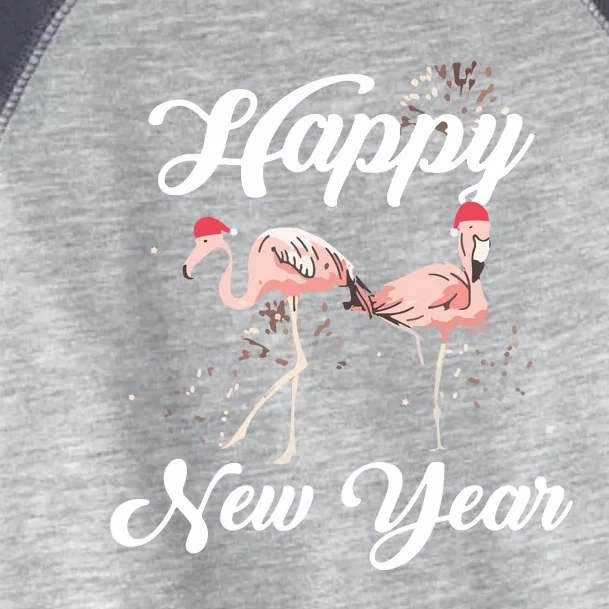 Happy New Year Outfit Gift For Flamingo Lover New Years Day Toddler Fine Jersey T-Shirt