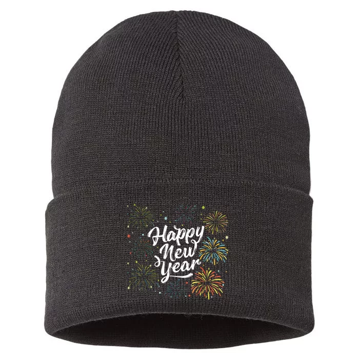 Happy New Year Party Funny New Year's Eve Sustainable Knit Beanie