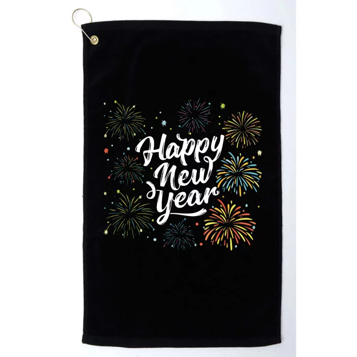 Happy New Year Party Funny New Year's Eve Platinum Collection Golf Towel