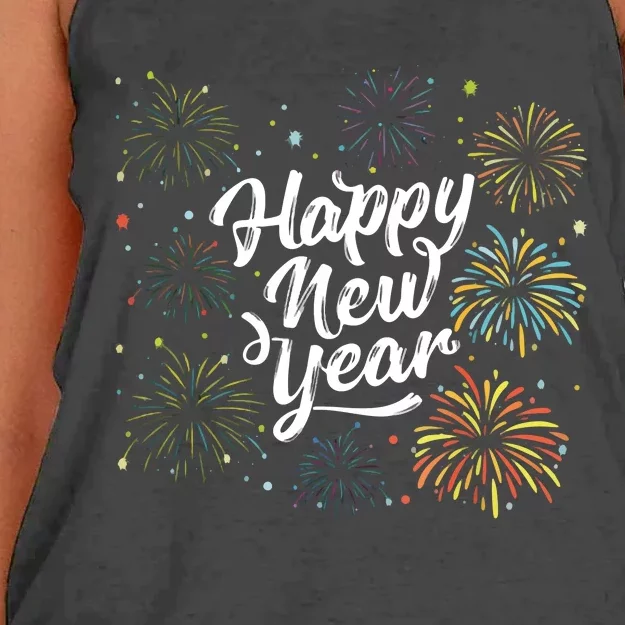 Happy New Year Party Funny New Year's Eve Women's Knotted Racerback Tank