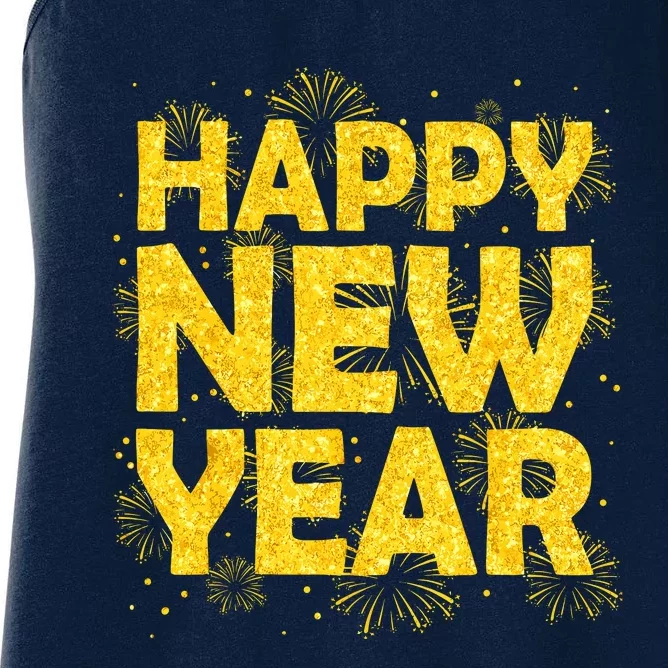 Happy New Year Nye Party 2024 Funny New Years Eve Confetti Women's Racerback Tank