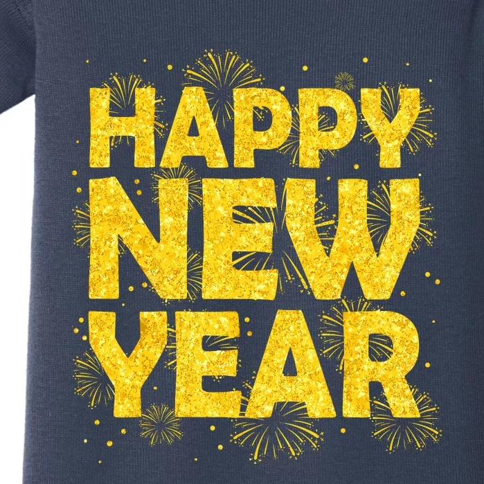 Happy New Year Nye Party 2024 Funny New Years Eve Confetti Baby Bodysuit