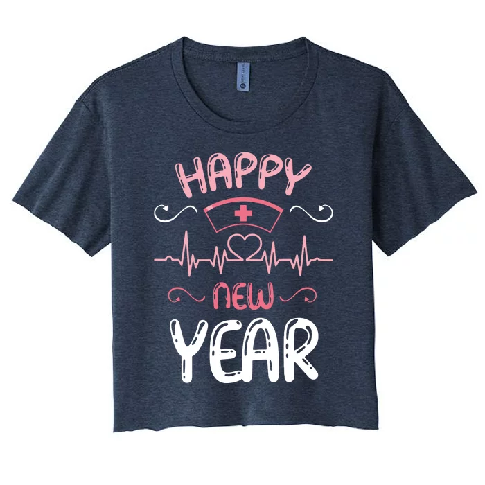 Happy New Year Nurses Happy New Years Eve Women's Crop Top Tee