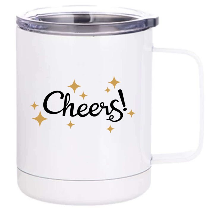 Happy New Years Cheers To A New Year Holidays Celebration Gift Front & Back 12oz Stainless Steel Tumbler Cup