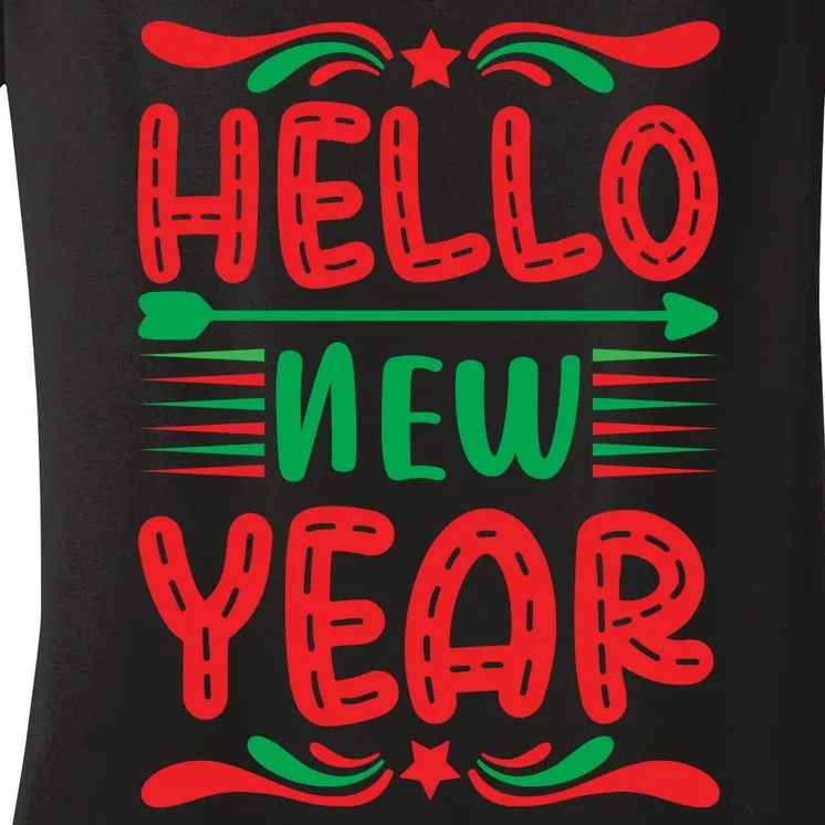 Hello New Year Women's V-Neck T-Shirt