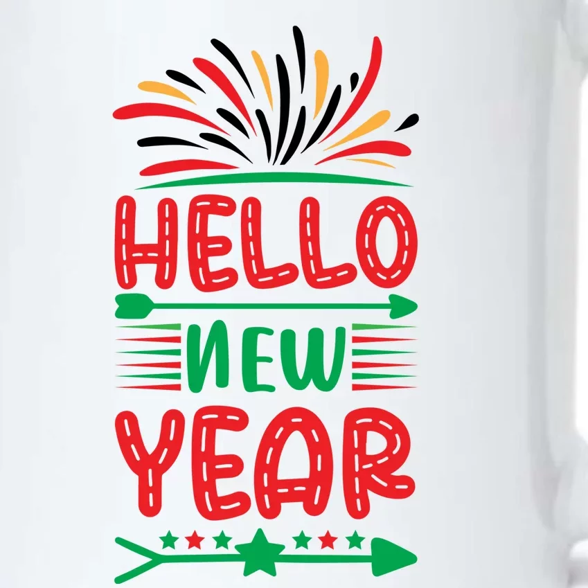 Hello New Year Black Color Changing Mug