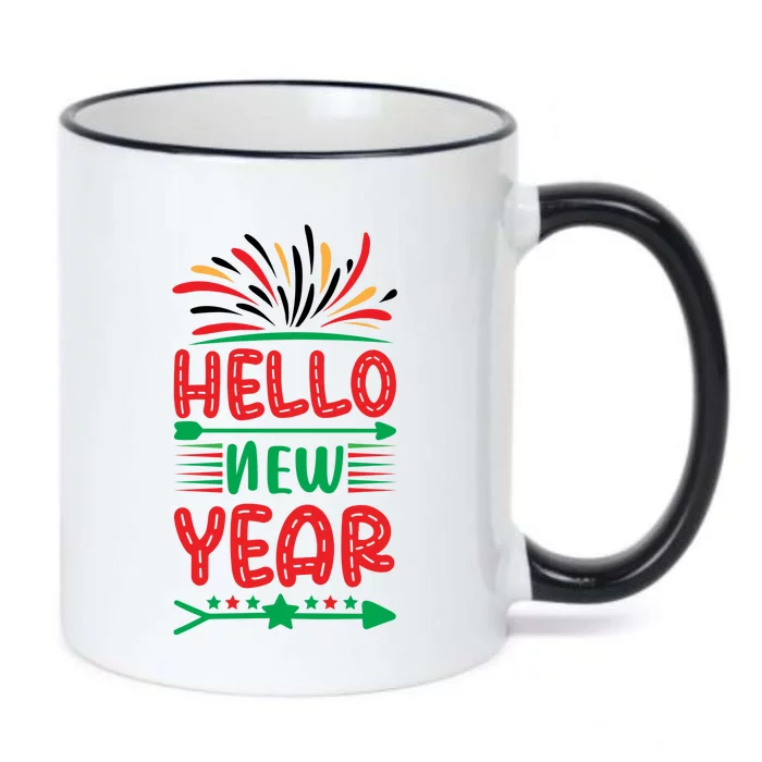 Hello New Year Black Color Changing Mug