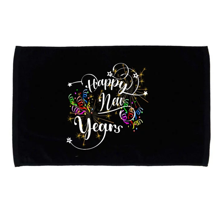 Happy New Year Day Eve Party Fireworks Microfiber Hand Towel