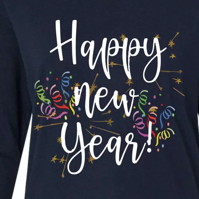 Happy New Year Day Eve Party Fireworks Confetti Costume Womens Cotton Relaxed Long Sleeve T-Shirt