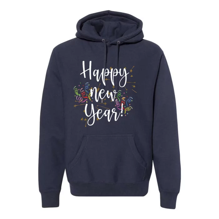 Happy New Year Day Eve Party Fireworks Confetti Costume Premium Hoodie