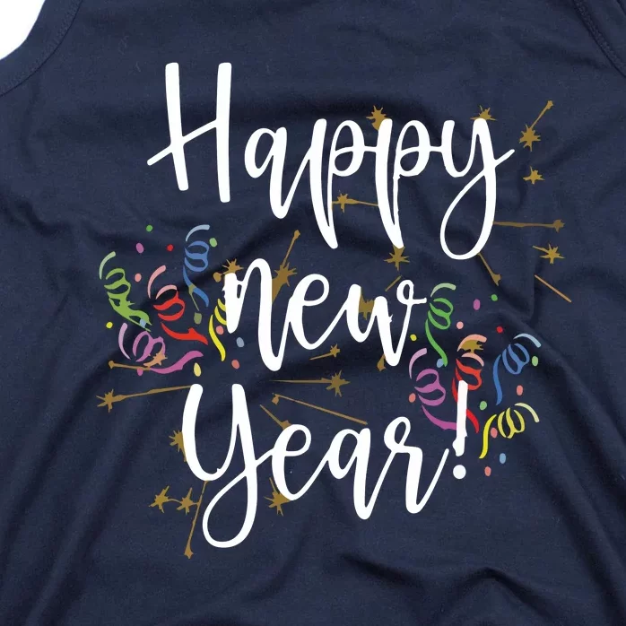 Happy New Year Day Eve Party Fireworks Confetti Costume Tank Top