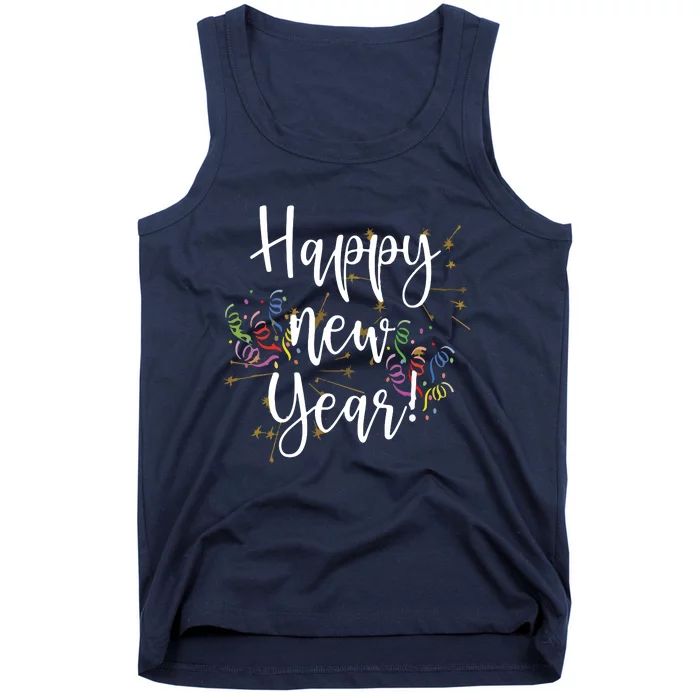 Happy New Year Day Eve Party Fireworks Confetti Costume Tank Top