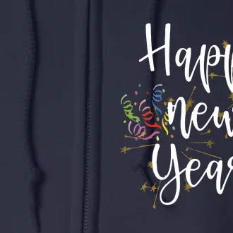 Happy New Year Day Eve Party Fireworks Confetti Costume Full Zip Hoodie