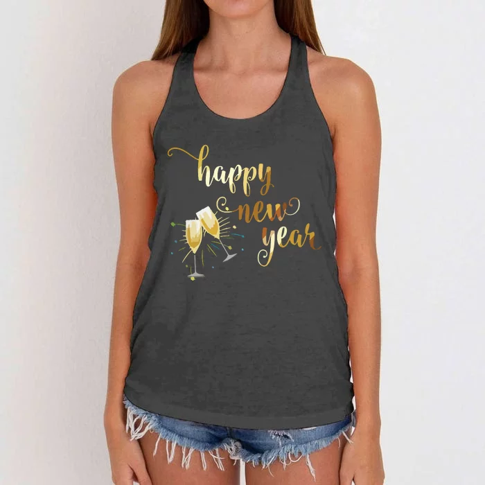 Happy New Year Best Wishes Fresh Start Tee Women's Knotted Racerback Tank