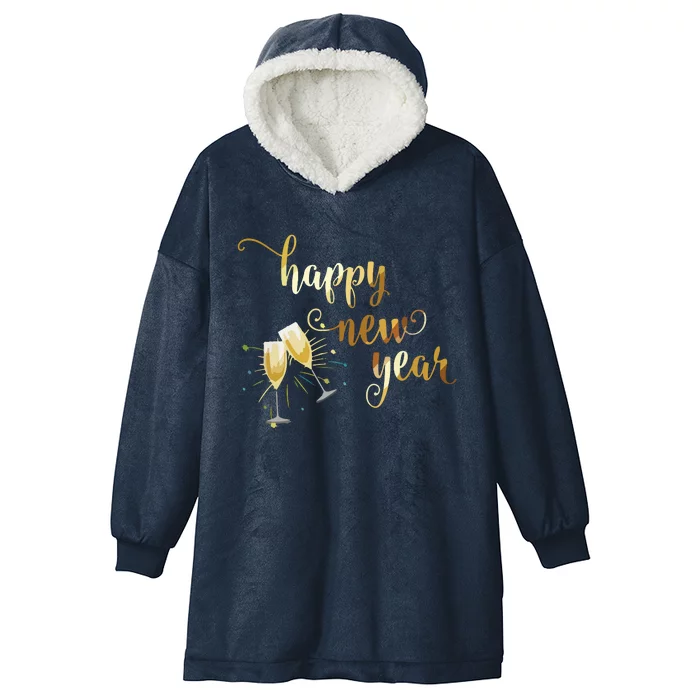 Happy New Year Best Wishes Fresh Start Tee Hooded Wearable Blanket