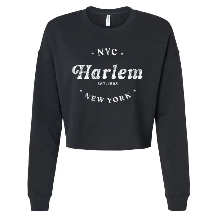 Harlem New York City Nyc Retro Harlem Cropped Pullover Crew