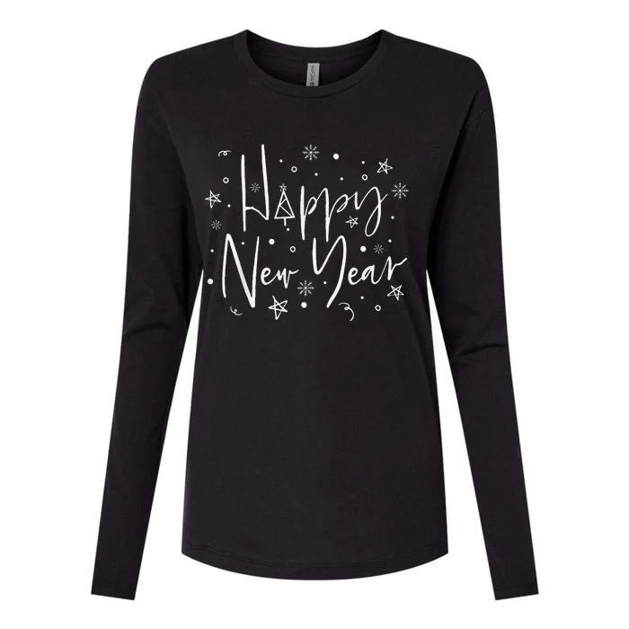 Happy New Year Friend Family Matching Outfit Womens Cotton Relaxed Long Sleeve T-Shirt