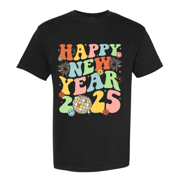 Happy New Year Party 2025 Groovy Family Matching Garment-Dyed Heavyweight T-Shirt