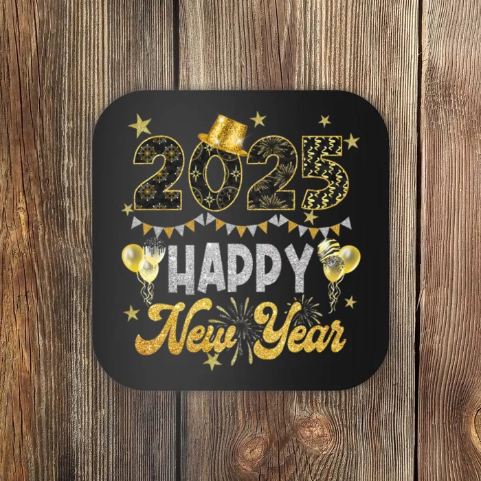 Happy New Year Party 2025 Ballon Family Matching Coaster