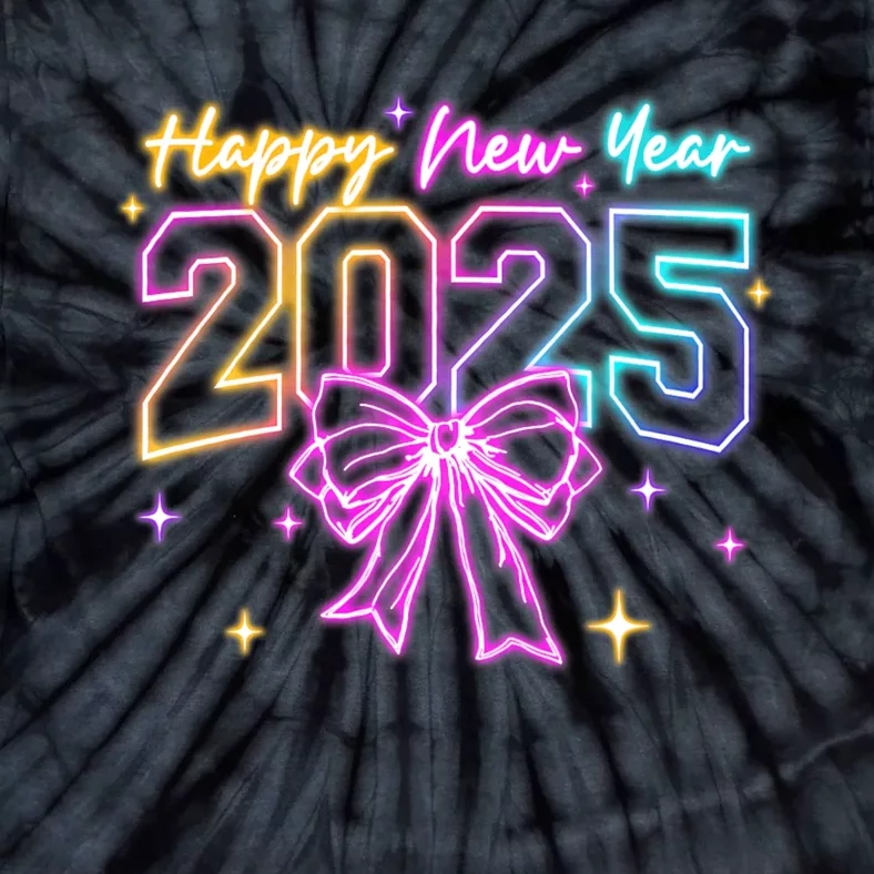 Happy New Year Party 2025 Coquette Bow Family Matching Tie-Dye T-Shirt