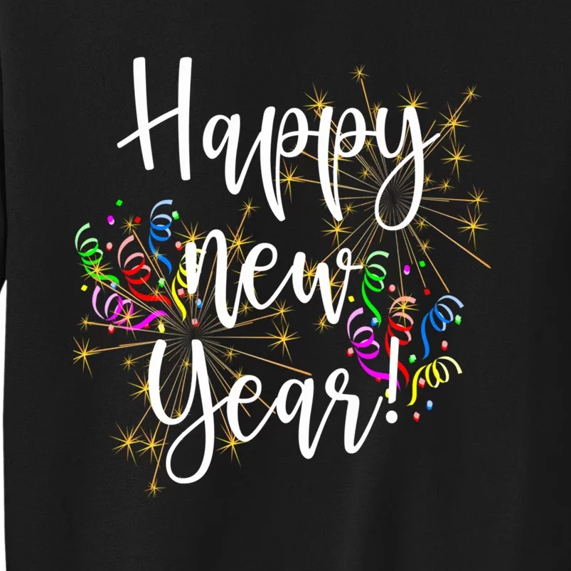 Happy New Year Day Eve Party Fireworks Confetti Costume Fun Long Sleeve TShirt Sweatshirt