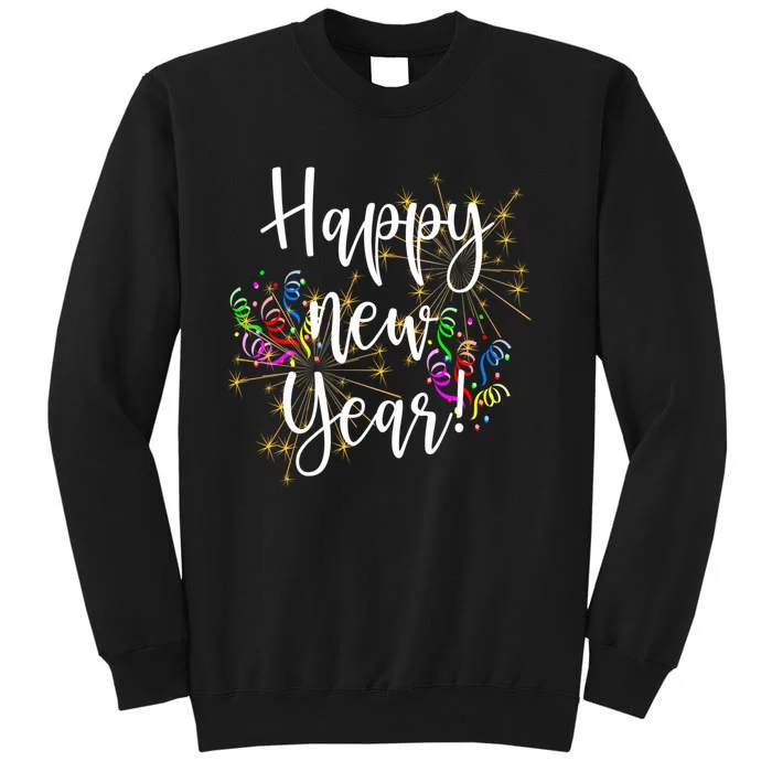 Happy New Year Day Eve Party Fireworks Confetti Costume Fun Long Sleeve TShirt Sweatshirt