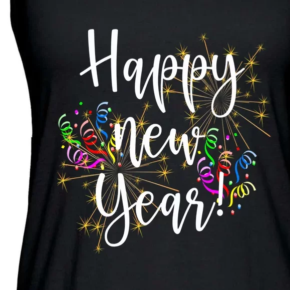 Happy New Year Day Eve Party Fireworks Confetti Costume Fun Long Sleeve TShirt Ladies Essential Flowy Tank