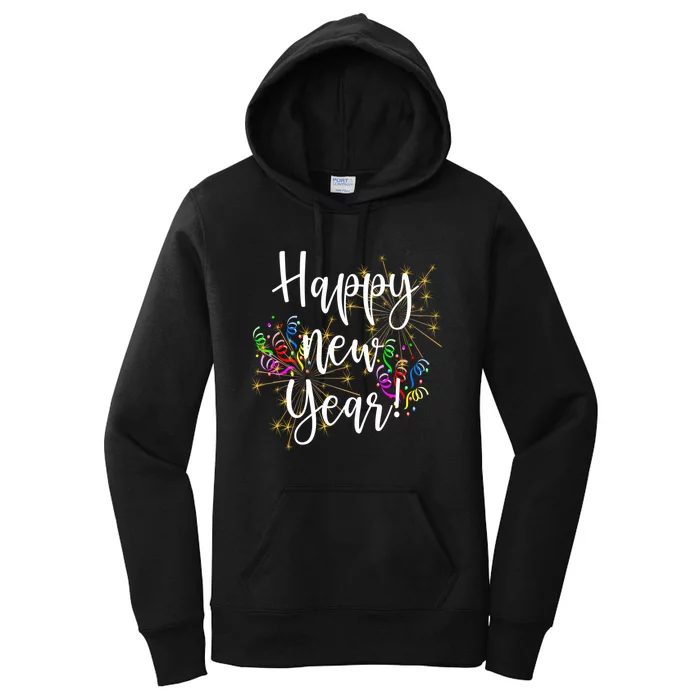 Happy New Year Day Eve Party Fireworks Confetti Costume Fun Long Sleeve TShirt Women's Pullover Hoodie