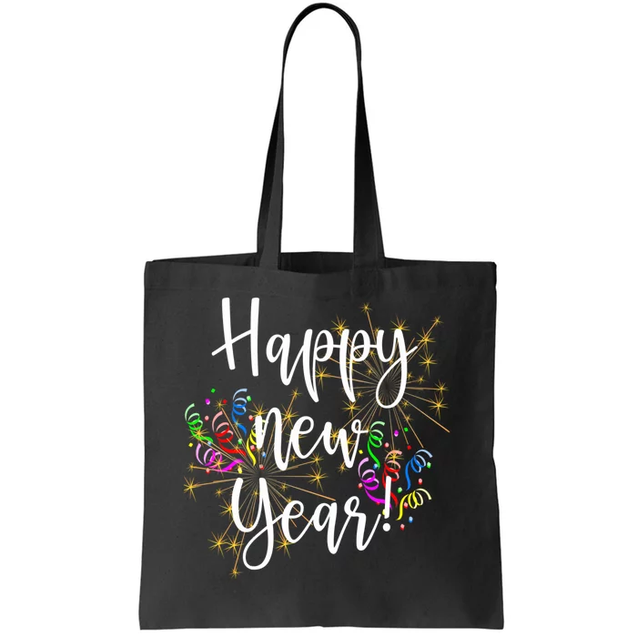 Happy New Year Day Eve Party Fireworks Confetti Costume Fun Long Sleeve TShirt Tote Bag